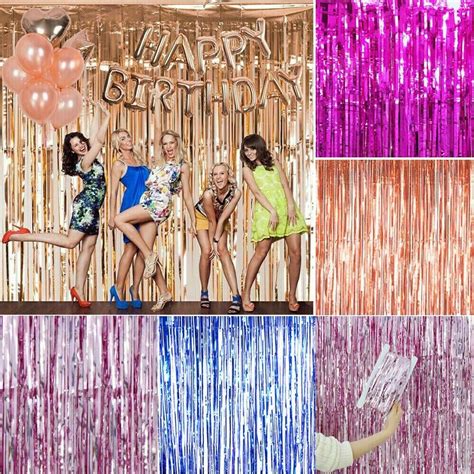 2m 3m Foil Fringe Tinsel Shimmer Curtain Door Wedding Birthday Party