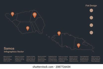 Infographics Samoa Map Outline Flat Design Stock Vector (Royalty Free ...