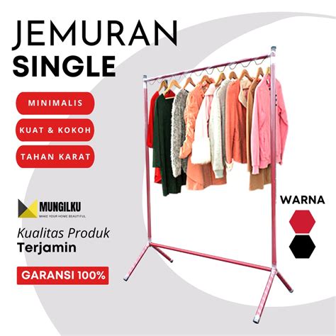 Jual Gantungan Jemuran Baju Besi Gawang Minimalis Stand Hanger