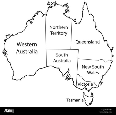 Un Mapa De Australia Esbozando Los Territorios Aislados En Un Fondo