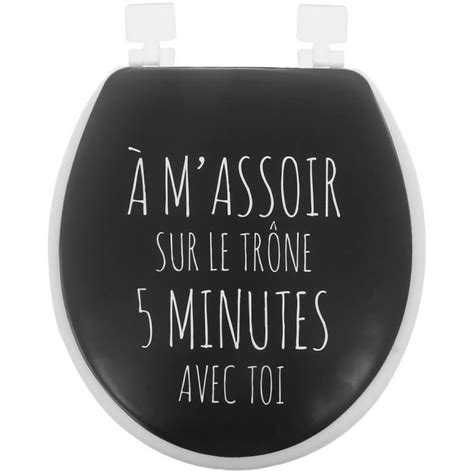 Abattant De Toilettes Wc Mousse Design Humour Expression Fun Noir Cdiscount Bricolage