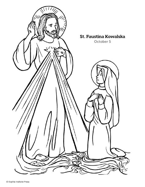 St Faustina Kowalska Story And Coloring Page Sophia Teachers