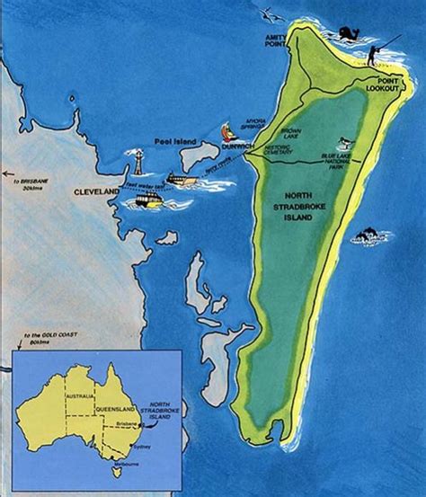 Stradbroke Island Map Outline