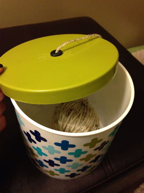 My DIY Yarn Bowl A Cottonelle Toilet Paper Holder With A Hole And A