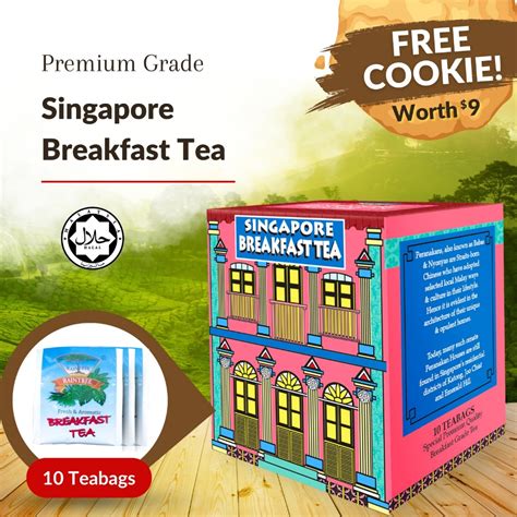 Raintree Singapore Breakfast Tea Premium Grade 10 Teabags Halal Certified High Quality