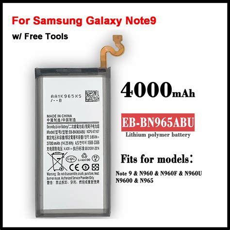 Eb Bn965abu Eb Bn965abe 4000mah Battery For Samsung Galaxy Note9 Note 9