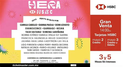 El Festival Hera Hsbc De Puras Mujeres Llega A M Xico Cartel Fechas