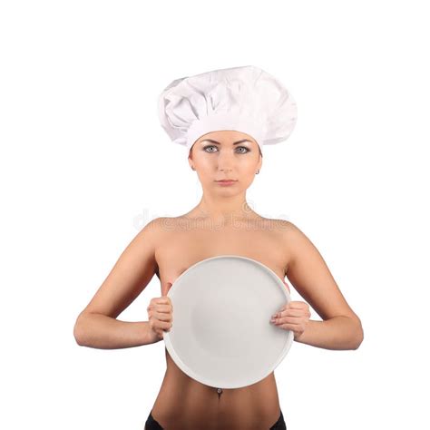 Naked Restaurant Chef With Plate For A Menu Stock Photo Image Of Main Canteen 69928298
