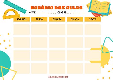 Faculdade De Manha Horario - Modelo De Horario De Aula Para Impressao Na Faculdade