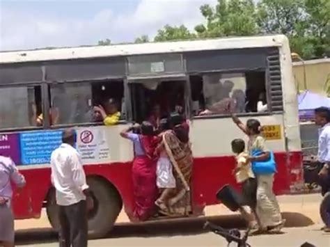 Watch Video Free Bus Travel Triggers Chaos Among Women Passengers In