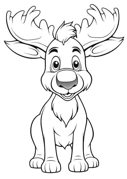 Premium AI Image A Cartoon Reindeer With Antlers On His Head And A