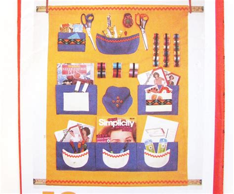 80s Wall N Room Hanging Pocket Organizer Patterns Simplicity