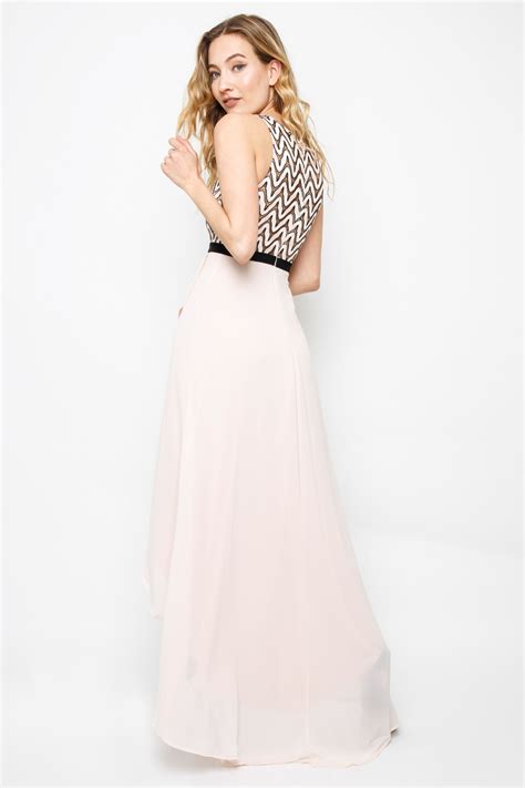 TFNC TEENA NUDE HI LO MAXI DRESS TFNC PARTY DRESSES