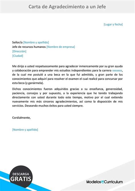 Ejemplo Carta De Agradecimiento A Un Jefe En Word Frases Carta De