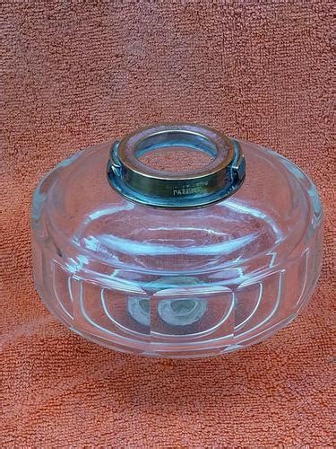 Antique Hicks And Sons 12 Faceted Glass Oil Lamp Font Fount Bayonet