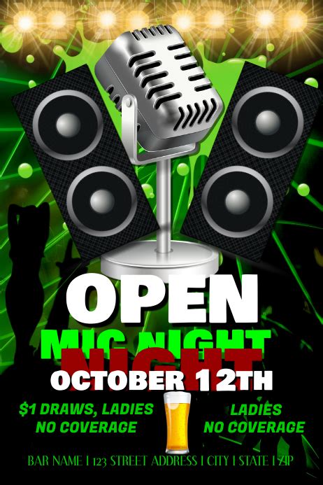 Open Mic Night Template Postermywall