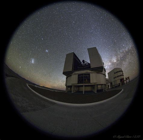 Fulldome View Of Yepun Telescope And Magellanic Clouds