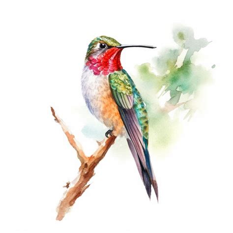 Premium AI Image There Is A Watercolor Painting Of A Hummingbird