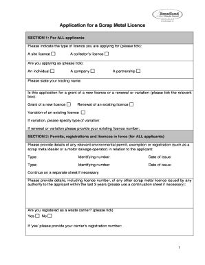 Fillable Online Secure Broadland Gov Application Form For A Smd Licence