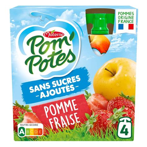 Compotes Sans Sucres Ajout S Pomme Fraise Pom Potes Intermarch