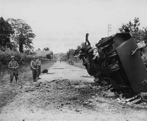 79th Infantry Division M8 Greyhound Destroyed By Mine La Haye Du Puits ...