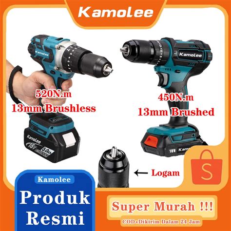 Jual Kamolee Tool 13mm Bor Listrik Brushless Brushed 520N M 5000 MAh