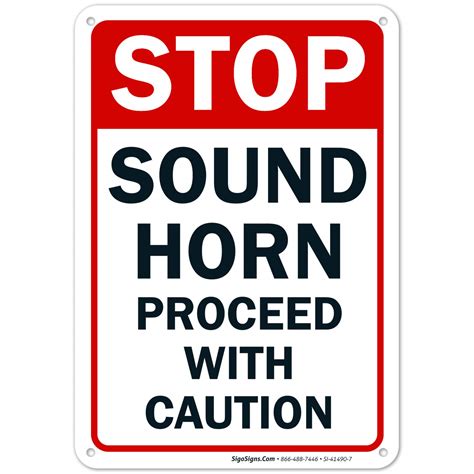 Amazon Stop Sound Horn Proceed With Caution Sign 10x7 Inches