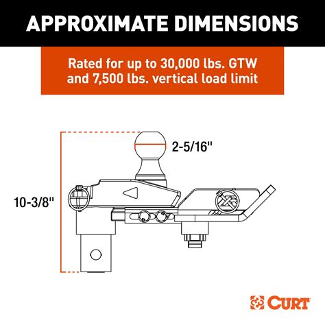CURT 60663 Multi-Fit OEM Puck System Gooseneck Ball with 4" Offset