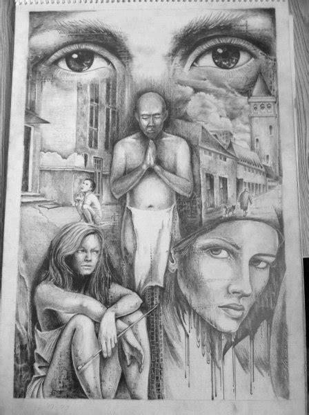 Prayer Drawing Oleg Manzhelei Jose Art Gallery