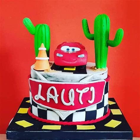 Torta Realizada Con Los Personajes De Cars Car Cake Birthday Cake