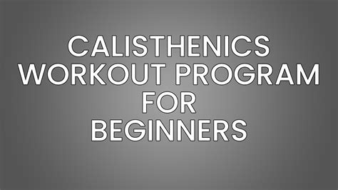 Beginner Calisthenics Workout At Home Outlet Prginc Net