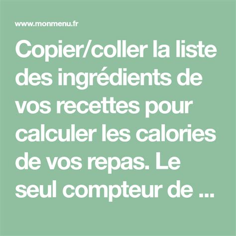 Copier coller la liste des ingrédients de vos recettes pour calculer