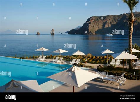 Italy Sicily Aeolian Islands Vulcano Infinity Pool Of The Hotel