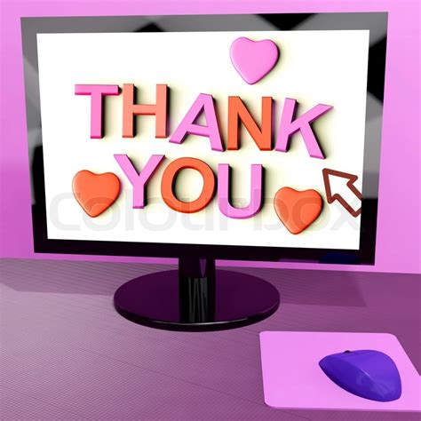 Thank You Message On Computer Screen ... | Stock image | Colourbox