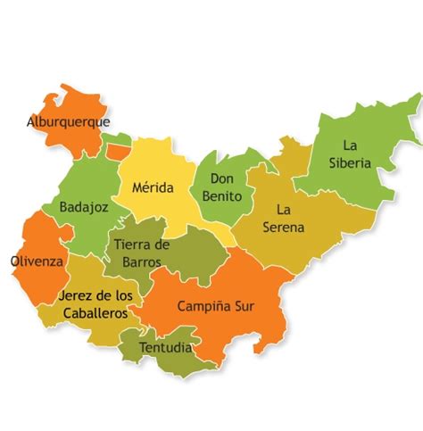 Mapa De Comarcas De La Provincia De Badajoz Mapa Owje