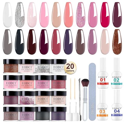 Amazon Eodci Pcs Dip Powder Nail Kit Starter Colors Nude Pink Skin Dipping Powder