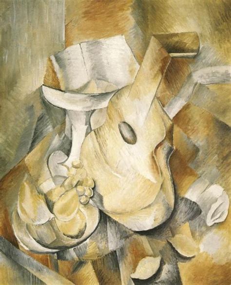 Georges Braque Still Life With Fruit Dish Bottle And Mandolin Oil