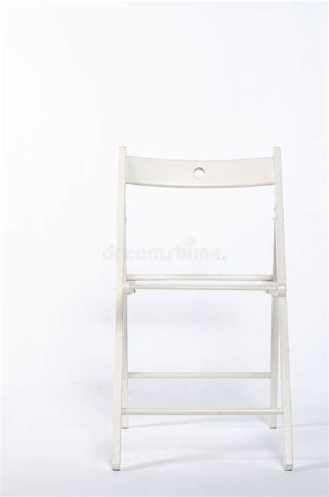 Modern White Wooden Chair Over White Background Stock Image Image Of