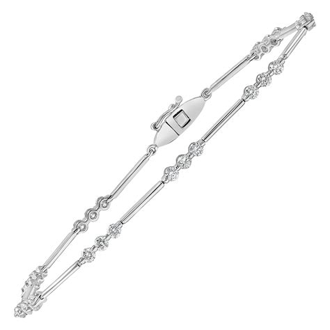 Roman Malakov 19 71 Carat Round Diamond White Gold Bracelet For Sale At