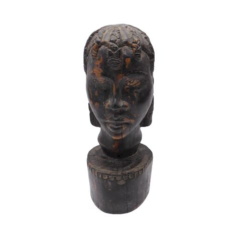 HEAD CARVED WOOD TRADITIONAL ART ETHNIC TRIBAL AFRICAN WARRIOR MASSAÏ