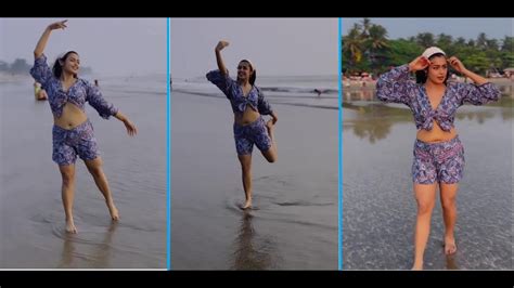 Malayalam Actress Moksha S Latest Very Hot Dance In The Beach Youtube