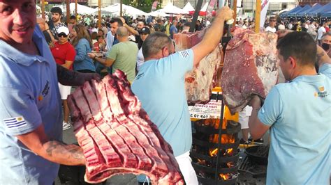 Street Food In Valencia Spain Grilled Meat From Argentina Meat