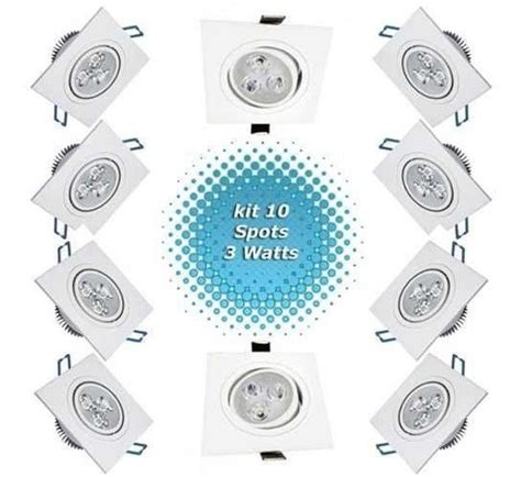 Spot Super Led Quadrado W Dicroica Embutir Direcional Frete Gr Tis