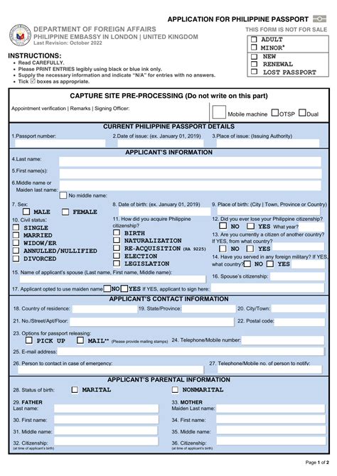 Philippines Application For Philippine Passport Fill Out Sign Online