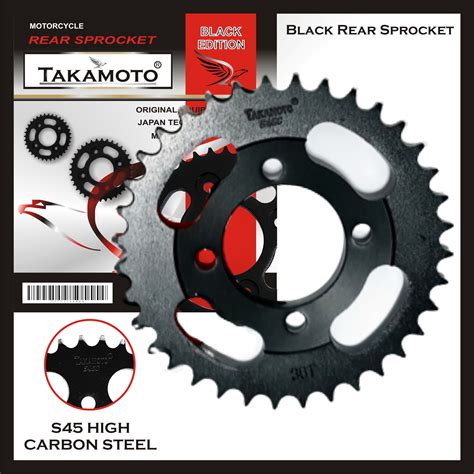 TAKAMOTO Black Rear Sprocket For TMX155 TMX ALPHA TMX SUPREMO