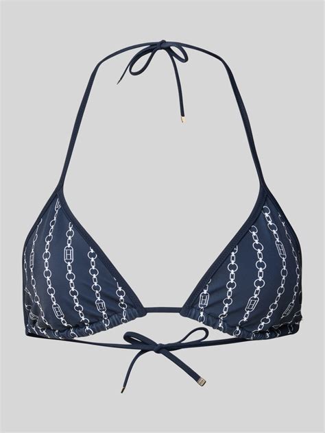 TOMMY HILFIGER Bikini Oberteil mit Neckholder Träger marine online kaufen