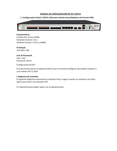 Configuración Inicial Cdata Olt