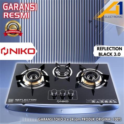 Jual Kompor Gas Tanam Niko Reflection Black Tungku Kaca