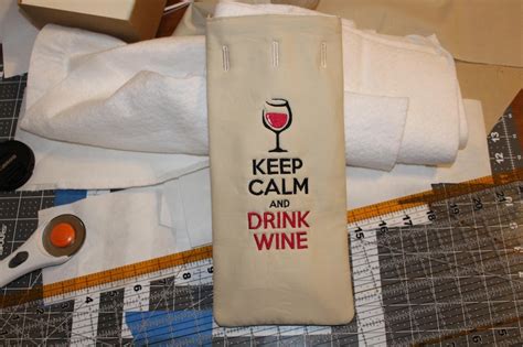 ITH Wine Bag Keep Calm In The Hoop Machine Embroidery Design Etsy