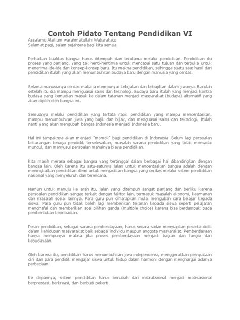 contoh pidato tentang pendidikan karakter bangsa bima stidy